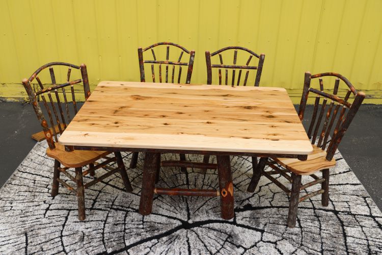 Hickory Rectangle Dining Pedestal Table