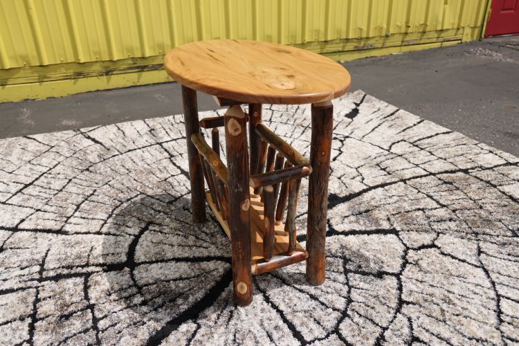 Hickory Oval Chairside w/ Magazine Rack
