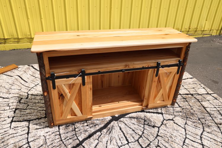 Hickory Rolling Door Entertainment Stand