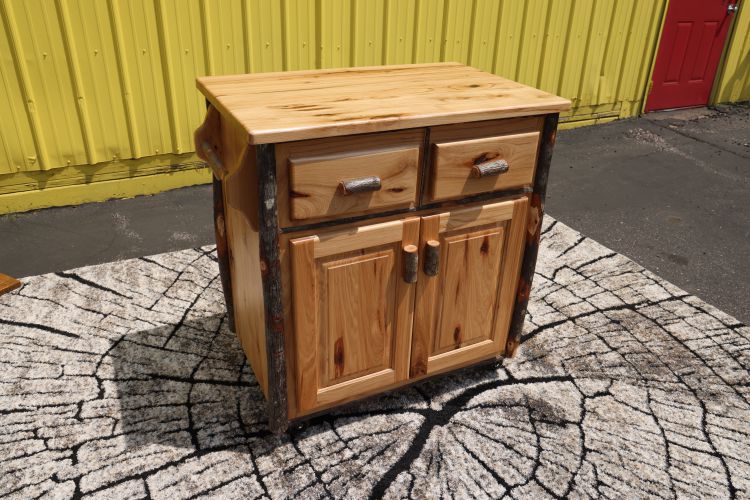 Hickory Rolling Island Cart